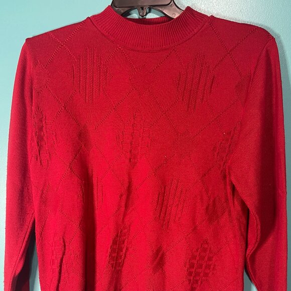 Red, Alfred Dunner Sweater with Diamond designs - Picture 1 of 4